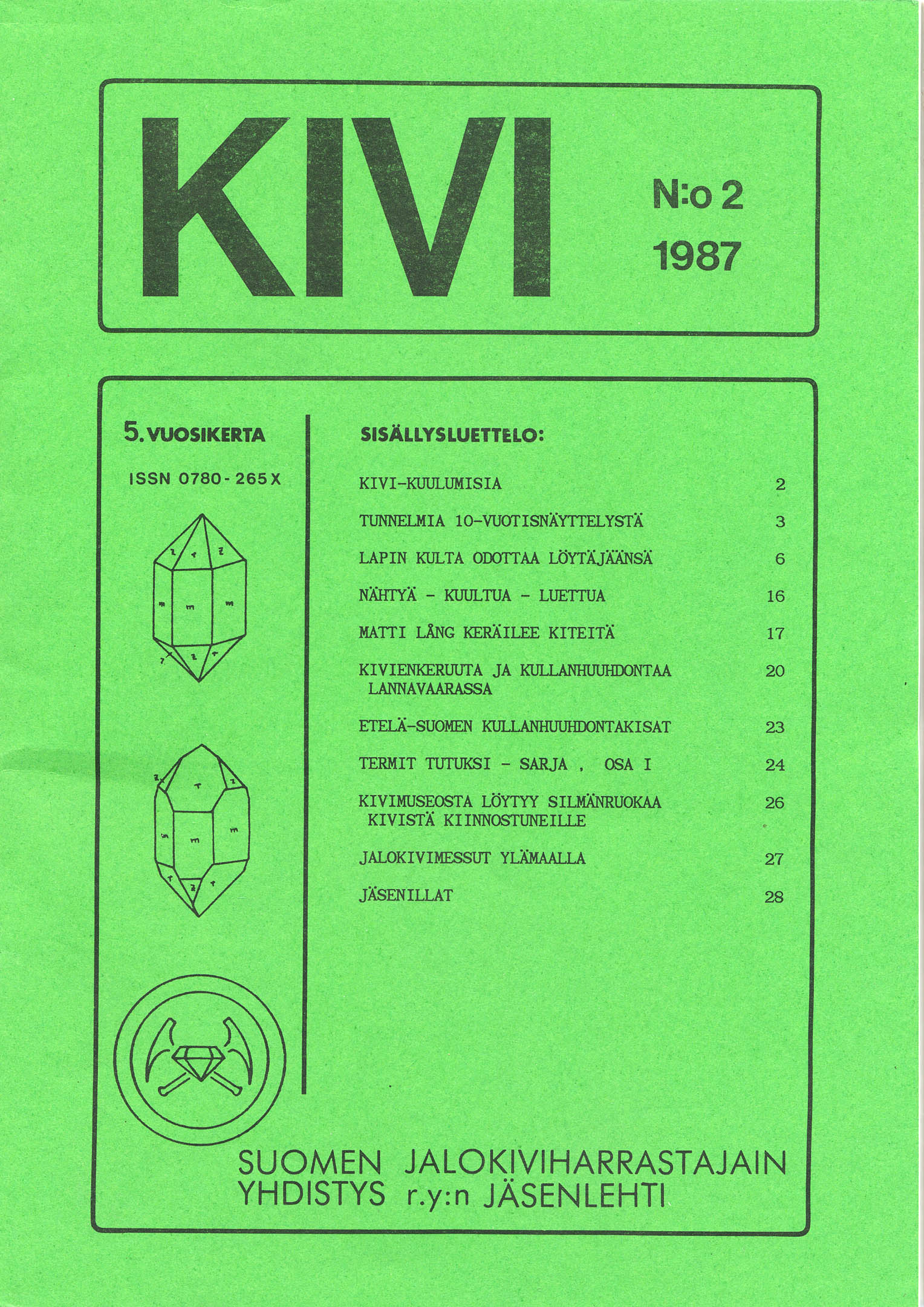 KIVI 1987 Jalokiviharrastajat kivi-1987-jalokiviharrastajat